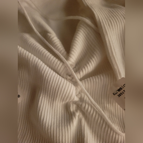 White Lace-Up Ribbed Set S/M - Picture 5 of 8